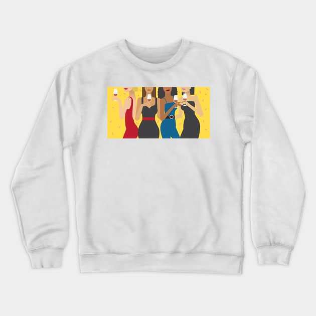 Girls Night Out | Inspired by Cindy Lauper Song | Girl Illustration | Gift Idea for Women Crewneck Sweatshirt by mschubbybunny